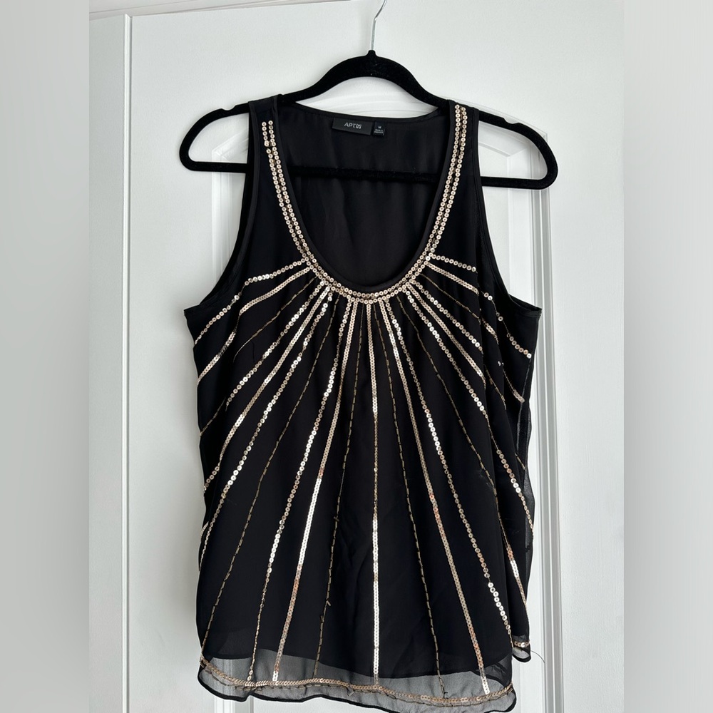 Apt 9 Sequin Black tank top